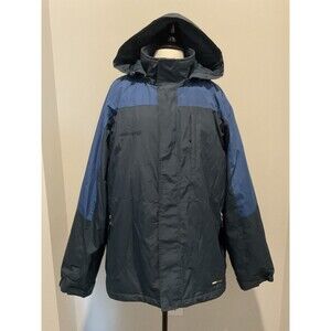 Swiss tech blue/black full zip jacket mens size 2XL lined pockets hood